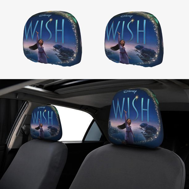 Wish Funda Protectora Universal para Reposacabezas de Coche, Funda Elástica para Reposacabezas de Asiento de Auto, Funda de Tela Antipolvo, Accesorios de Interior 2 Piezas