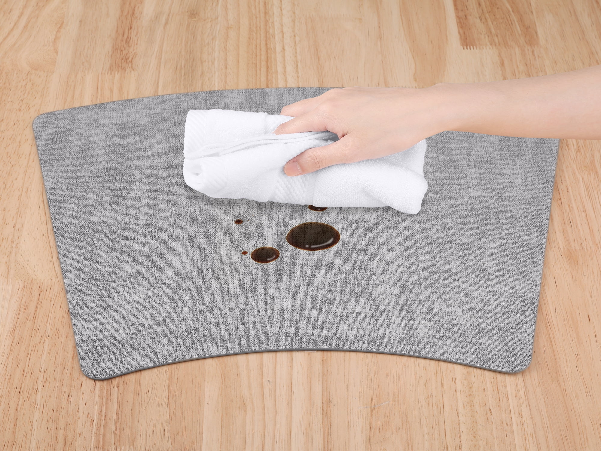 Unique Bargains Placemats for Dining Table Decor Heat Resistant Placemats 6pcs Light Gray
