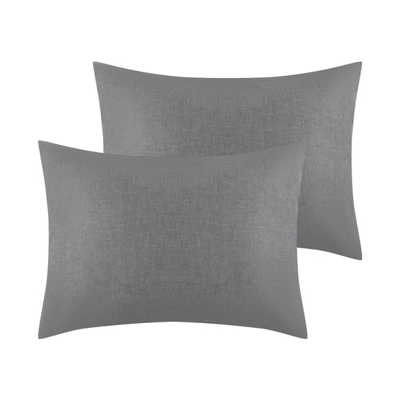 Unique Bargains Breathable Envelope Closure Polyester Pillowcase (2 Count) Dark Gray Queen
