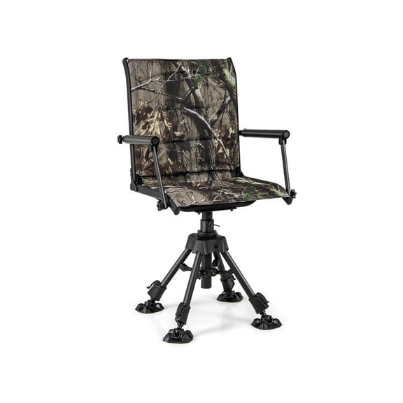 Adjustable Folding Swivel Patio Chair with 4 Legs
