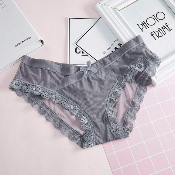 HUPOM Pregnancy Underwear For Women Panties High Waist Leisure None Drop Waist Gray 2XL