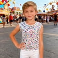 thumbnail image 6 of Bysome Little Girls Tee Size 7-8 T Sleeveless Crew Neck Tops Fashion Stretch Sequins Multicolour Shirts, 6 of 6