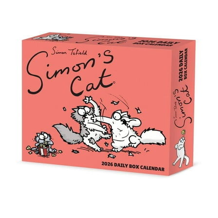 Willow Creek Press, Simons Cat 2026 Desk Calendar, 6.18'' X 5.43'', Daily Calendar with Adhesive Binding