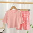 thumbnail image 2 of TOOYOU Boys 2-Piece Outfits Sets Summer Short Sleeve Pajama Set Lightweight Loungewear Set For Kids Boys Lightweight Clothing Set Size 6 Years-7 Years Pink, 2 of 3