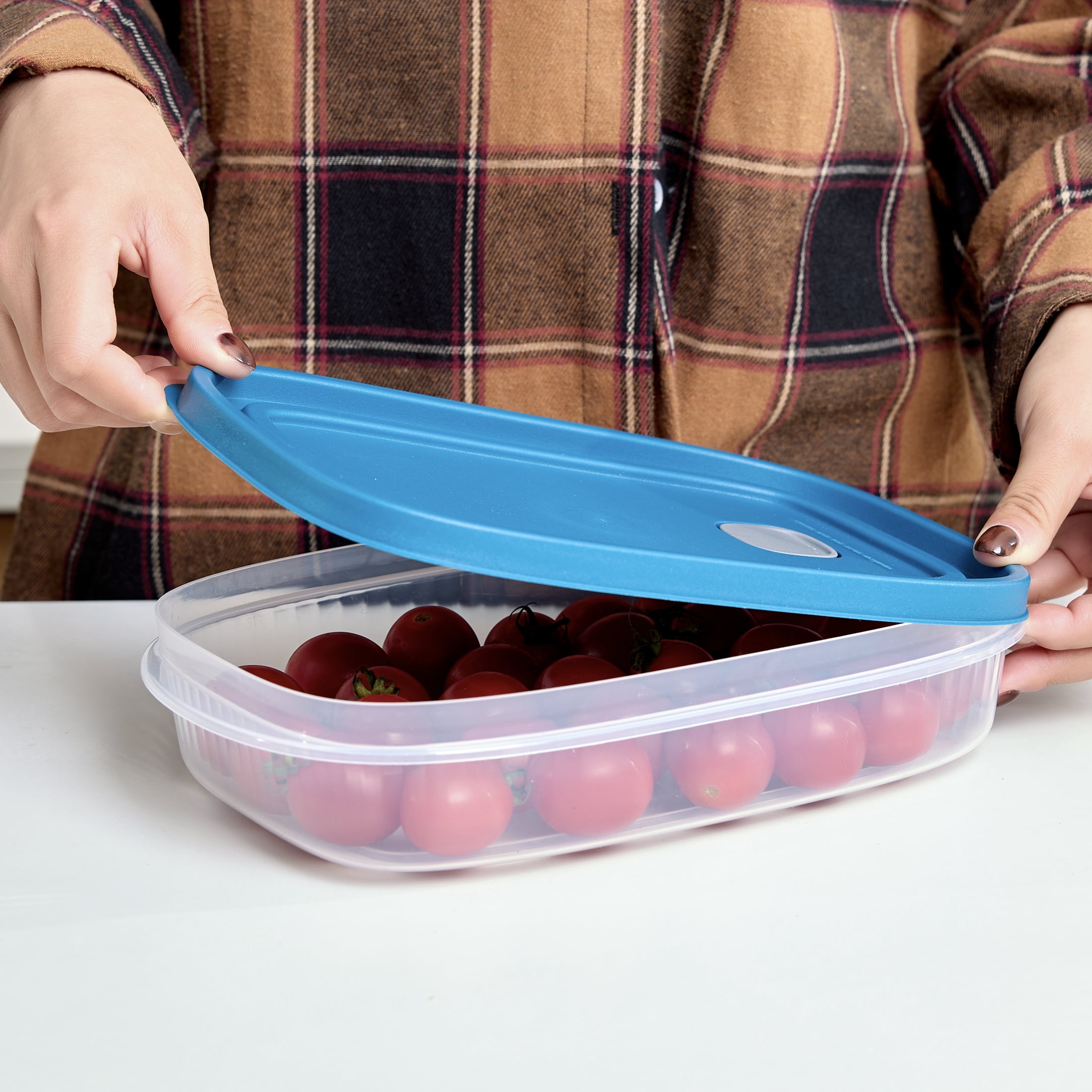 (2 pack) Mainstays Reusable Food Storage Container, Medium Rectangle, Plastic, 4-Pack, 4 Containers with Lids, 5.2 Cups, Ideal for Meal Planning