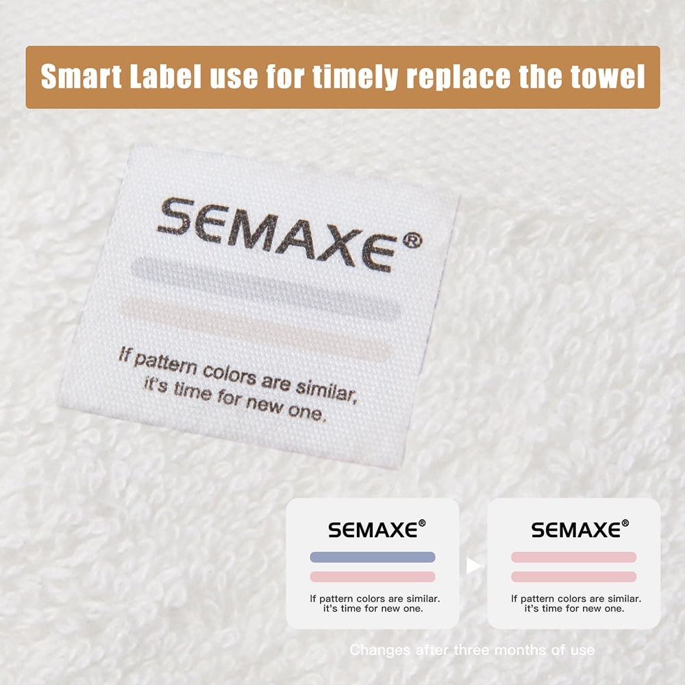 SEMAXE Yellow Cotton Hand Towel Set with Bio Label which Can Remind to Replace, 4 Packs, Size: 4 Handtowels