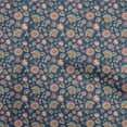 thumbnail image 1 of oneOone Velvet Teal Blue Fabric Asian Suzani Fabric For Sewing Printed Craft Fabric By The Yard 58 Inch Wide, 1 of 5