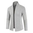 thumbnail image 4 of Bcfgryg Mens Fashion Leisure Solid Wool Knitting Versatile Stand Collar Long Sleeve Long Style Cardigan Coat Cardigans For Men Silver XXL, 4 of 4