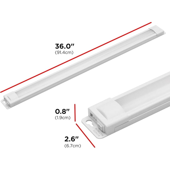 36 inch Plug-in Linkable Under Cabinet Lights, High/Low/Off, Warm White Light (2700K), LED Under Cabinet Lighting, Under Counter Lights for Kitchen, 44108