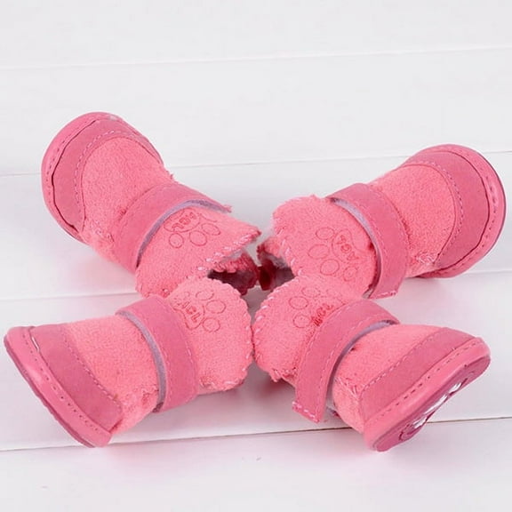 4 pcs/set Cute Chihuahua Dog Shoes Small Dogs Pet Shoes Puppy Winter Warm Boots Shoes
