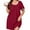 C1-Wine Red, variant on Women's Plus Size Nightgown Short Sleeve Floral Sleepwear Gray Petals 3X Comfy Sleepshirts Pleated Scoopneck Nightshirt Casual Loungewear