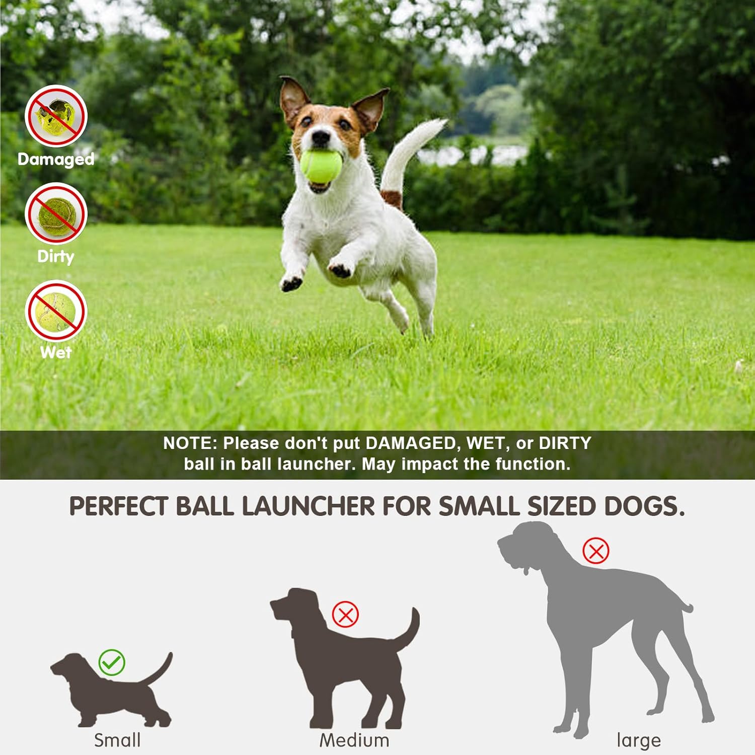 Automatic Dog Ball Launcher, Dog Ball Thrower Machine with 10-30Ft 3 Launching Distance, Interactive Toys for Small Dogs Indoor & Outdoor with 15 Mini Tennis Balls-2 Inch Light Green