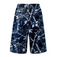 thumbnail image 4 of JoveMarine Men's Camo Drawstring Cargo Shorts - Plaid Work Shorts with Pockets, Knee-Length Loose Fit for Outdoor Daily,Blue 3XL, 4 of 6