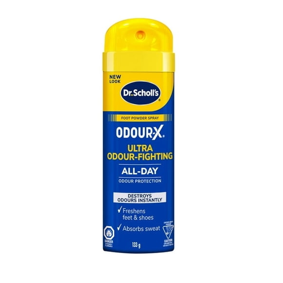 Dr. Scholl's Odour-X All Day Deodorant Spray Powder, Unscented, 133 g