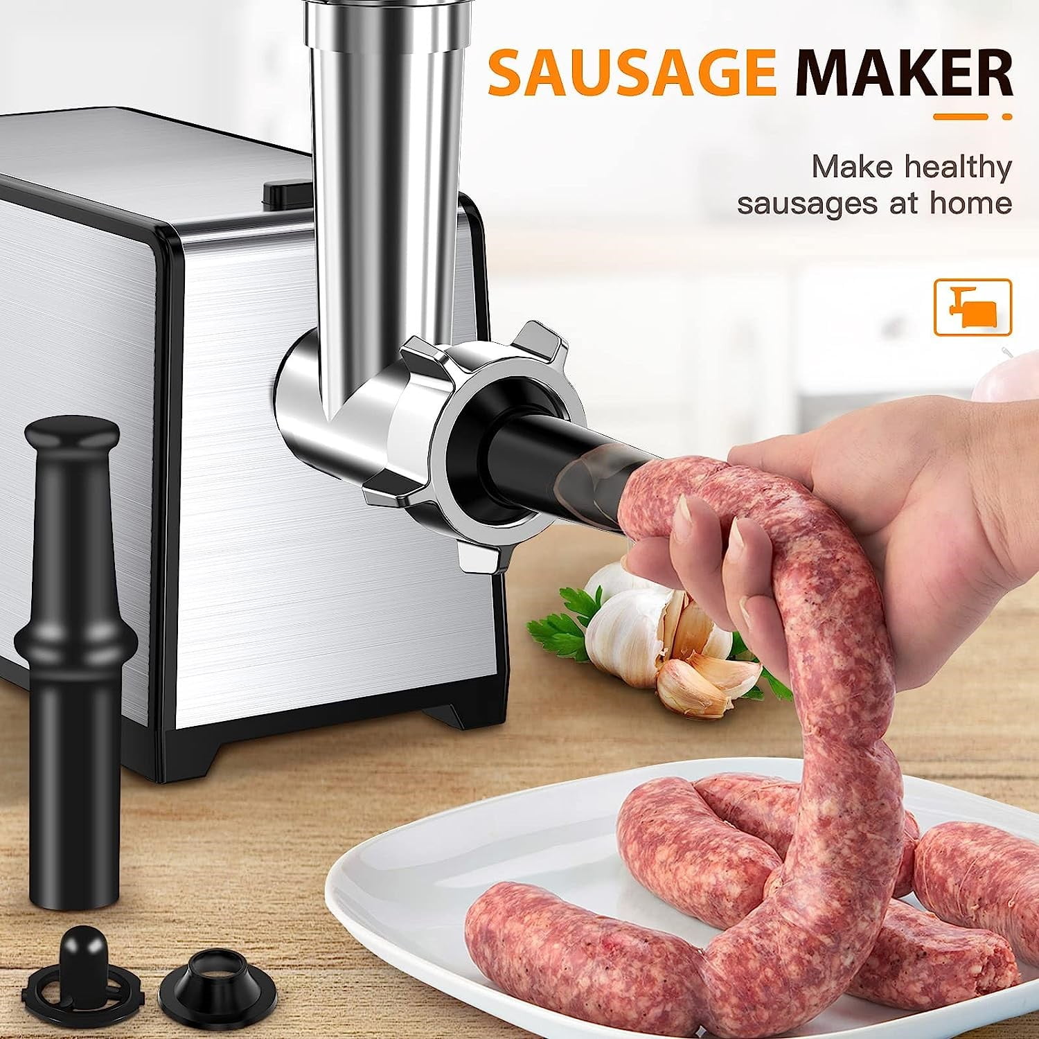 Buy Wholesale China Small Size Electric Meat Grinder Plastic Housing Sausage  Maker Kibbe Attachment With Handle & Meat Grinder at USD 15.5