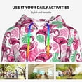 thumbnail image 4 of Daiia Flamingo Pattern Women's Fashion Hoodies & Sweatshirts with Kangaroo Pocket Hooded Sweatshirt with Eye-catching Drawstrings-XX-Large, 4 of 7