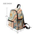 thumbnail image 3 of FORMRS School Backpack with Front Zippered Pocket 12" Student Travel Daypack, Beige Rainbow Clouds, 3 of 6