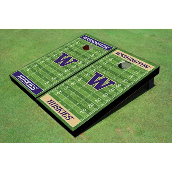 University Of Washington "W" Alternating Football Field Custom Cornhole Board