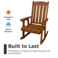 thumbnail image 3 of Innovaze Outdoor Wooden Rocking Chair, Solid Fir Wood Porch Rocker with Ergonomic High Backrest, Deep Comfortable Seat, Heavy Duty Patio Chair for Front Porch & Garden (Teak Tone, 2-pack), 3 of 7