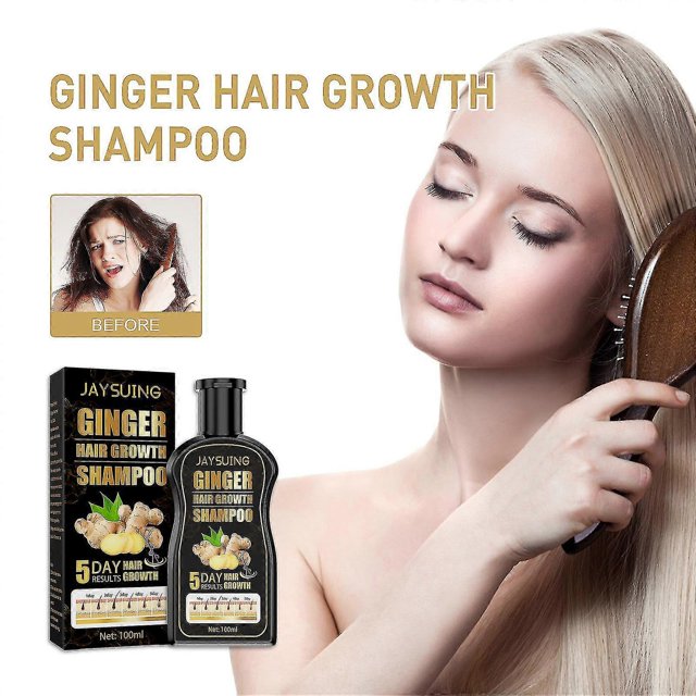 Champú para el cuidado del cabello con jengibre de Jaysuing, refrescante, anticaspa, reafirmante, hidratante, suave y esponjoso |