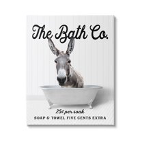 Stupell Industries Vintage Bath Ad Donkey Animals & Insects Painting Gallery Wrapped Canvas Print Wall Art, 36 x 48