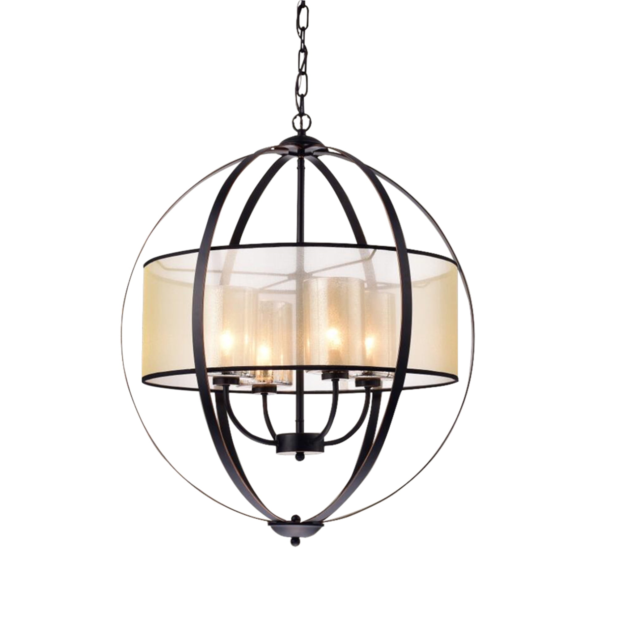 24 Inch 4 Light Metal Strap Globe Pendant Walmart Com Walmart Com