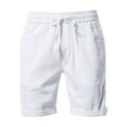 thumbnail image 4 of Men's Summer Solid Color Casual Fashion Cotton And Linen Shorts Basic Business Beach Pants, 4 of 4