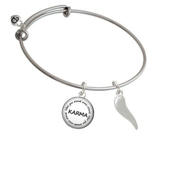 Good Luck Italian Horn Karma Bangle Bracelet