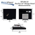 thumbnail image 6 of RecPro RV Range Hood with Charcoal Filter & LED Lamp | 12V DC Motor | 60W Energy Efficient | Built-in Charcoal Filter | Sleek Design | Hard-Wired Installation | 0.8A Fan Motor (Black), 6 of 11
