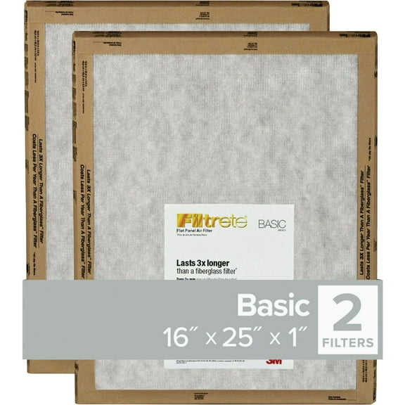 Filtrete FPL01-2PK-24 16x25x1 Flat Pan Filter - Quantity 2424 — Residential Use, Standard Application