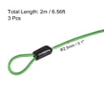 thumbnail image 2 of Unique Bargains Security Cable 2.5mm x 2m/6.5ft Coated Luggage Lock Wire Rope with Double Loop, Clear Green, 3 Pack, 2 of 5
