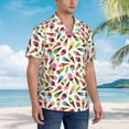 thumbnail image 5 of Fotbe Ice Cream Popsicles Hawaiian Shirt for Men Unisex Summer Beach Casual Short Sleeve Cotton Linen Button Down Shirts-Large, 5 of 9