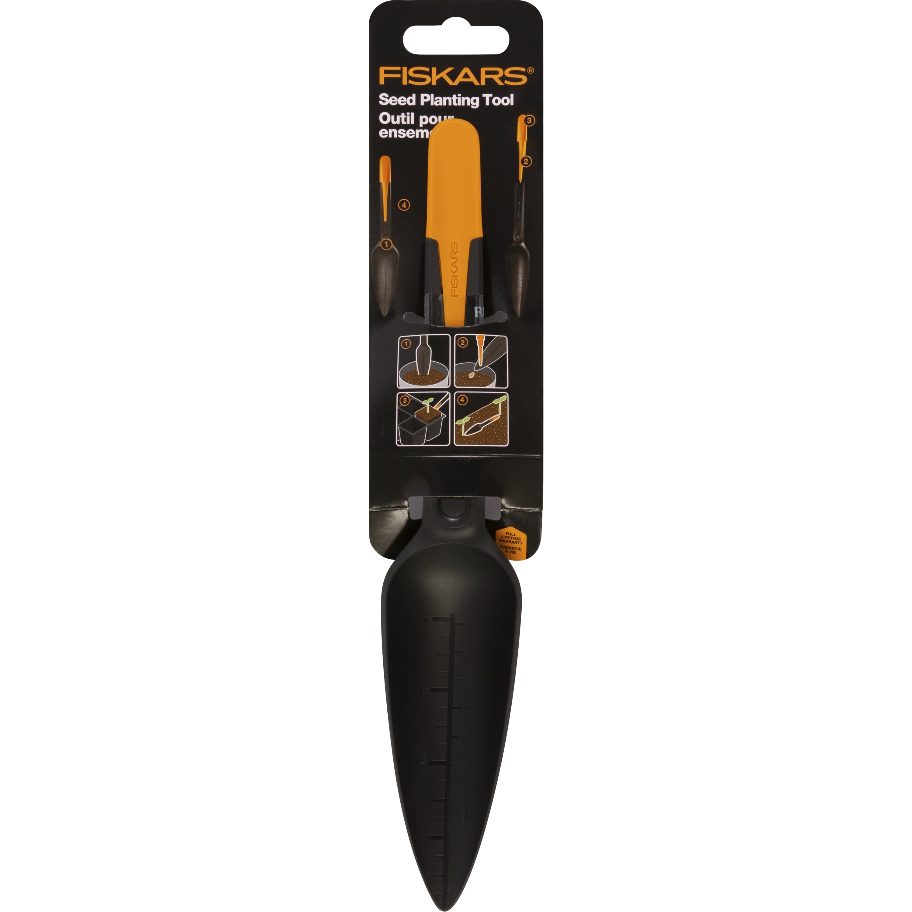 (2 pack) Fiskars Hand Seed Sower, 1 Pc, FiberComp Material Gardening Tool, Orange and Black