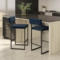 thumbnail image 6 of Amisco Everly 30 In. Bar Stool - Blue Polyurethane / Black Metal, 6 of 9