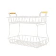 thumbnail image 1 of AMLESO 2-Tier Fruit Basket Kitchen Bread Bowl Detachable Fruit Stand Small Item Storage White, 1 of 8