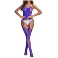 thumbnail image 2 of Lencería de mujer, body con entrepierna abierta, medias de liga, conjunto de seda, body de nailon para mujer, 2 of 4