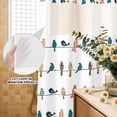 thumbnail image 2 of No Hook Shower Curtain with Built-in Rings - Floral Birds Washable Waterproof Fabric Bathroom Curtains for Hotel,Rentals, Stall 48 X 72 Inch , Teal Orange Yellow Black, 2 of 9