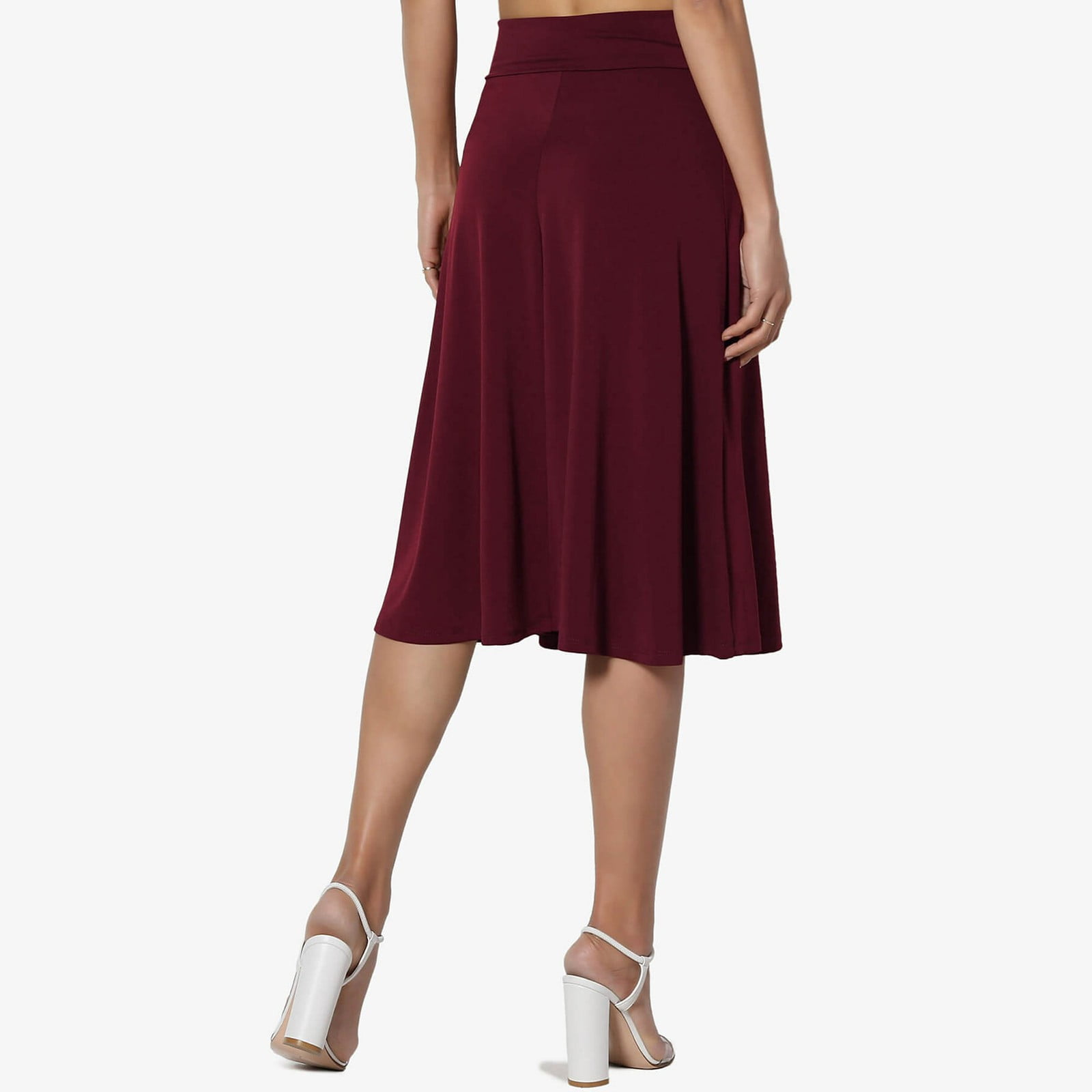Skpblutn A Line High Waisted Solid Polyester Skirt, (Women's)