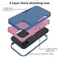 thumbnail image 5 of Apple iPhone 12 Case , for iPhone Series Rugged Rubber Durable 3 in 1 Cover , Phone Case for Girl Men Women Cute (Blue+Pink), 5 of 7