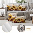 thumbnail image 6 of Sunflower Outdoor Waterproof Pillow Covers, Farmhouse Rose Floral Vintage Butterfly Decorative Square Throw Pillowcase Sofa Cushion Sham for Patio/Couch/Chair, 16"x16" 2 Pack, 6 of 8
