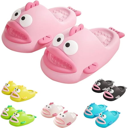 

Clown Fish Slides Tongue Kiss Slippers for Adult Women Men Animals House Slippers Summer Open Toe Slide Sandals Fish Flops Cloud Shoes for Beach Shower Pool