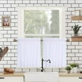thumbnail image 2 of Shininglove Cafe Curtains 24 inch Length, Embossed Textured Soft Microfiber Kitchen Tier Curtains for Bathroom, White, 30"W x 24"L, 2 Pack, 2 of 6