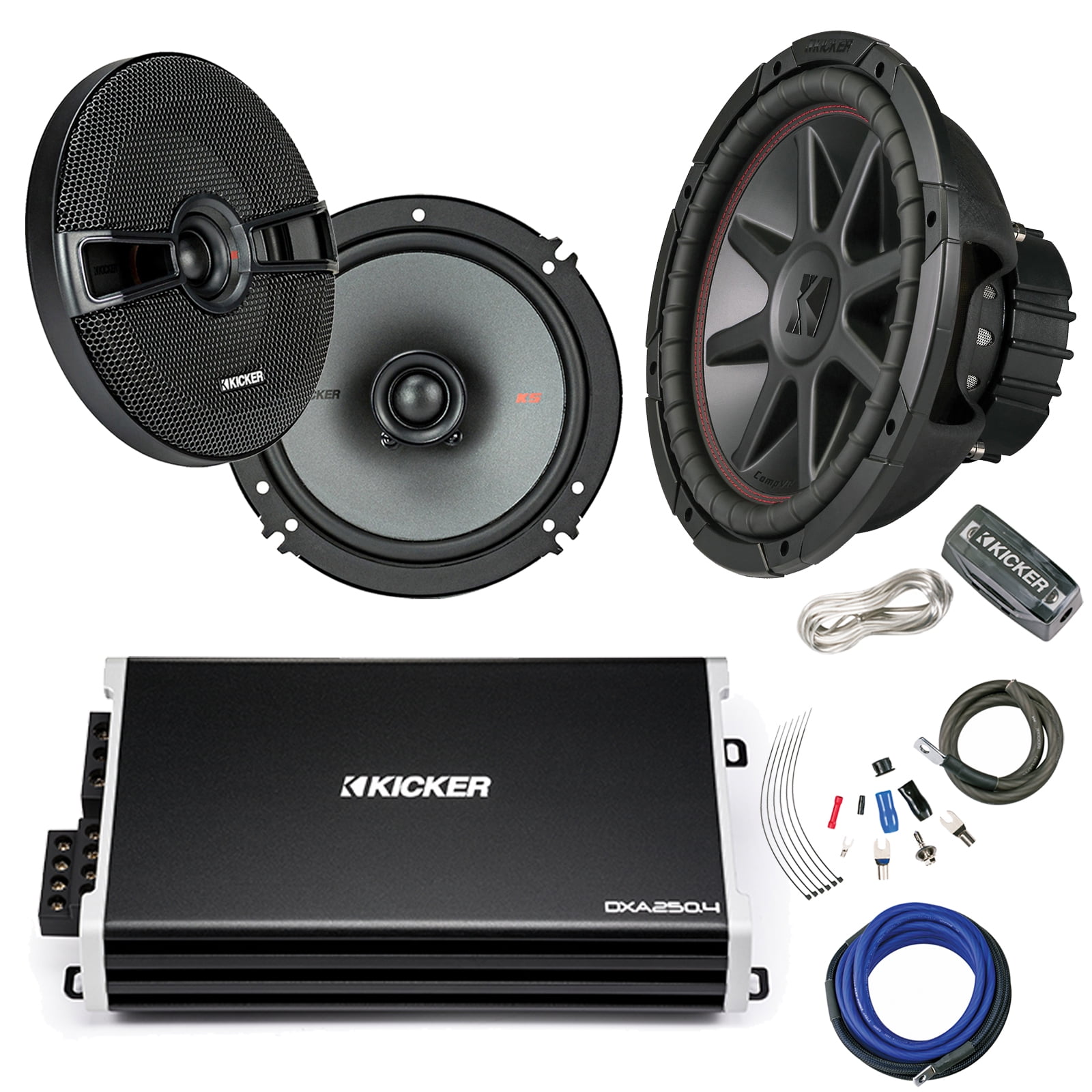 12" CompVR 4 Ohm DVC Subwoofer, 6.5" KS Series 400 Watt 2Way Speakers