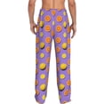 thumbnail image 3 of Goofa Yellow Lemon And Orange Printed Soft Pajama Pants for Men, Wide Leg Comfy Casual Lounge Yoga Pants-Small, 3 of 9