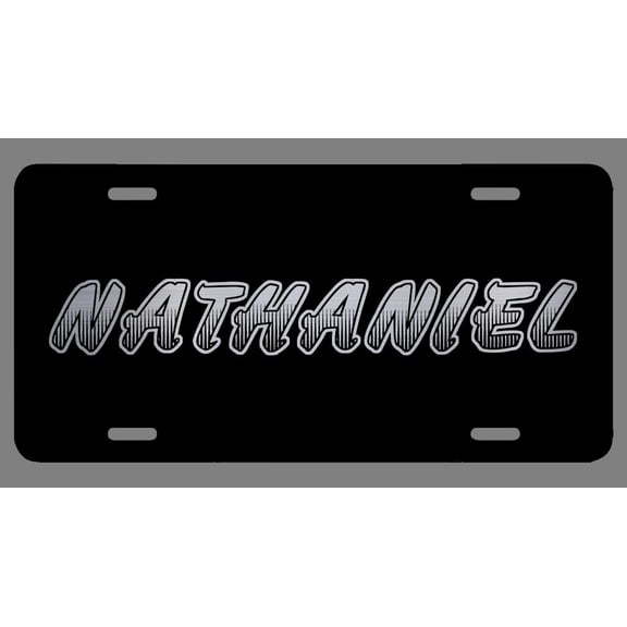 Nathaniel Name Etched Style License Plate Tag Vanity Novelty Metal | Etched Aluminum | 6-Inches By 12-Inches | Car Truck RV Trailer Wall Shop Man Cave | NP550