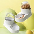 thumbnail image 2 of 2L Pet Cat Automatic Feeder Large Capacity Puppy Kitten Drinking Fountain PP Dog Food Bowl Water Dispenser Storage Container (Drinking white), 2 of 7