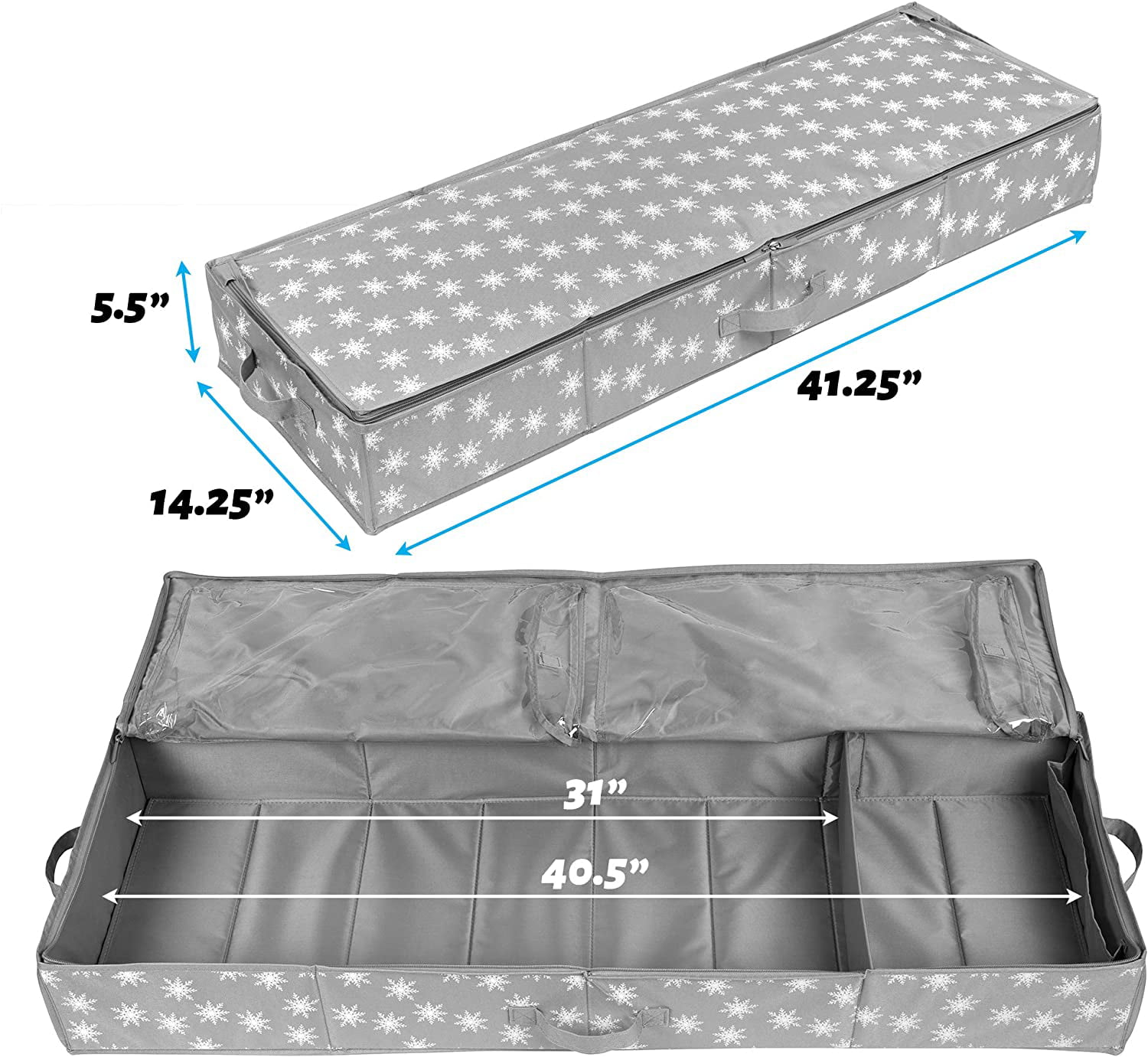 Nuxn 48Inch Christmas Wrapping Paper Storage Bag Christmas Storage  Organizer with Detachable Pocket and Transparent Window Heavy Duty Wrapping  Paper
