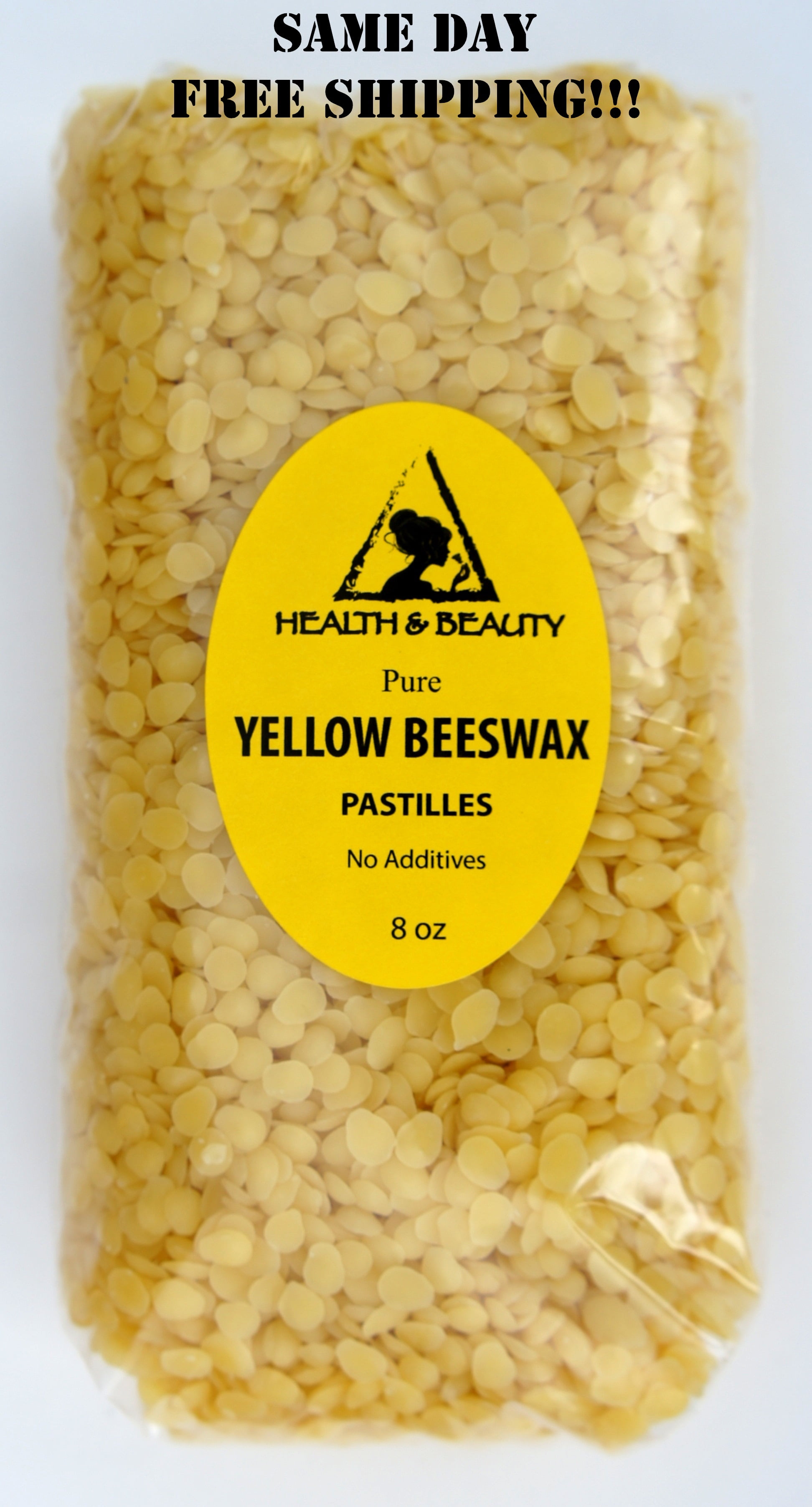 YELLOW BEESWAX BEES WAX ORGANIC PASTILLES BEARDS PREMIUM 100 PURE 8 OZ