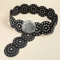 thumbnail image 1 of 1 Pce Ajustée avec Ceinture Large Rétro Creuse Ronde en Tôle de Fer Style Baroco pour Femmes Argent Noir 1.0 100cm, 1 of 6