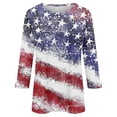 thumbnail image 4 of Conairie Patriotic Shirts For Womens 3/4 Sleeve Crew Neck Loose 4th of July T Shirt With American Falg Print Basic Work Tee Vacation Clothes Red S, 4 of 5